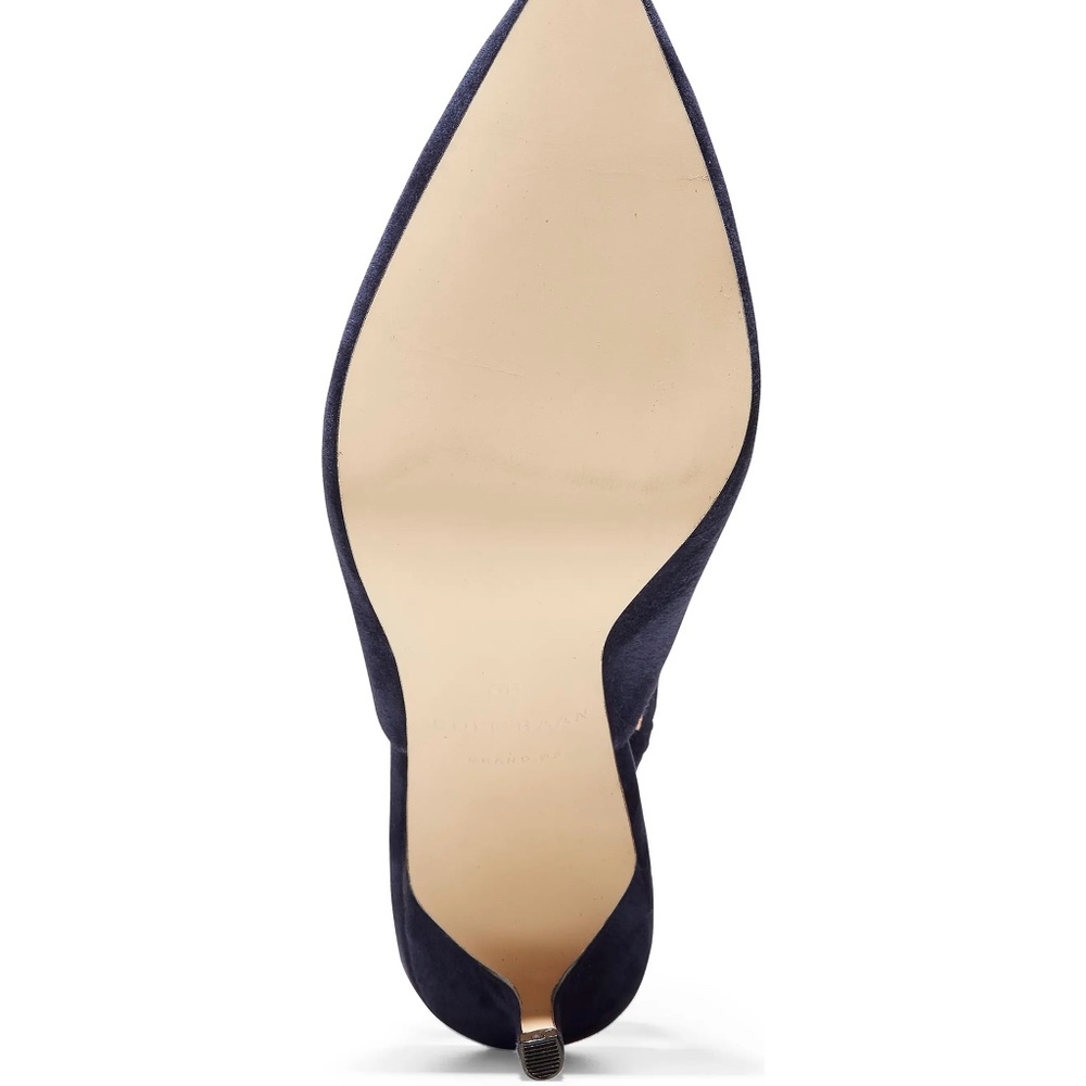 Cole Haan Liesel Navy Blue Suede Mules Heels Pumps - Picture 7 of 11